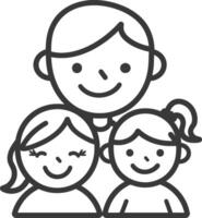 A family with two children and a man vector