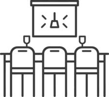 A meeting room with chairs and a projector vector