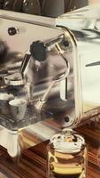 close-up of the coffee machines that are operating automatical video