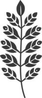 Stylized Branch with Multiple Leaves and Berries vector