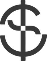 Stylized Dollar Sign Icon with Geometric Design vector