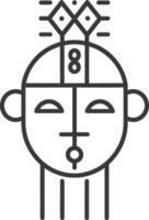 Stylized Geometric Line Art Portrait of a Person with a Crown vector