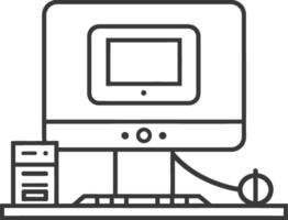 Computer monitor and keyboard icon illustration vector