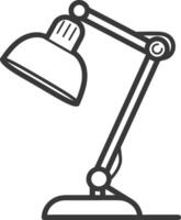 A black and white drawing of a lamp vector
