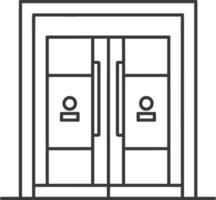 Two doors with a sign on each side vector
