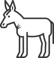 A donkey is standing in a line on a white background vector