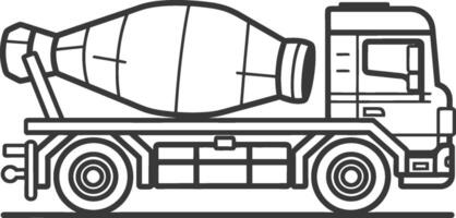 Concrete mixer coloring pages vector