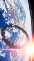 UFO Spaceship Hovering in the sky elements furnished by NASA, vertical video