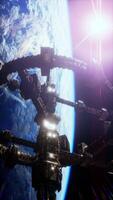 UFO Spaceship Hovering in the sky elements furnished by NASA, vertical video