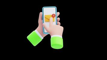 3D Animation of Clicking On New Message video