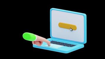 3D Animation of Click On Laptop video