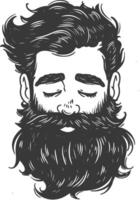 A man with a beard and long hair vector