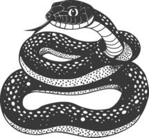 A black and white drawing of a snake vector