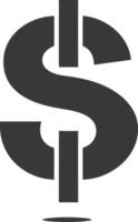Stylized Dollar Sign with Drop Shadow vector