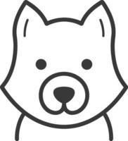 Line drawing of a dogs head vector