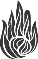 Stylized Flame with a Rounded Center vector
