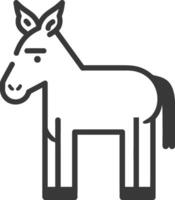 Line Drawing of a Donkey with Large Ears vector