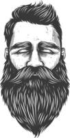 A man with a beard and mustache vector