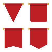 Collection of different blank red royal pennant vector