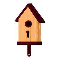 Spring birds house single element. Cute craft houses for birds flat line r elements white background vector