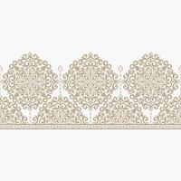 Seamless border in Eastern style. Ornamental lace pattern for wedding invitations and greeting cards. damask element for design. vector