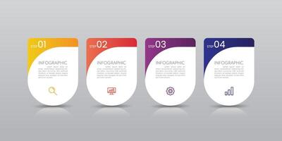 4 Step Modern Business Infographic Design Template vector