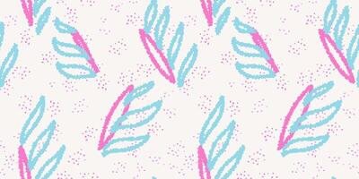 Blue and pink abstract organic shapes seamless pattern. background. Hand drawn sketch creative forms print. Contemporary minimalist ornament. vector
