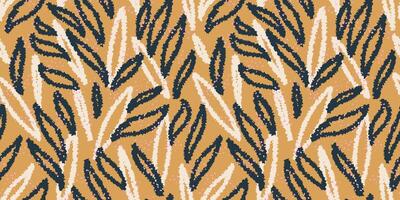 Unique abstract organic shapes seamless pattern. Hand drawn sketch creative forms print. yellow background. Contemporary minimalist ornament. vector