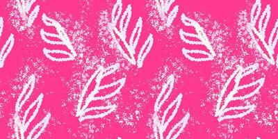 Strokes brush abstract organic shapes seamless pattern. hand drawn. White splashes of paint on a pink background. Contemporary repeated ornament. vector
