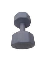 Hexagonal vinyl-covered dumbbells can be used for exercise anywhere. photo