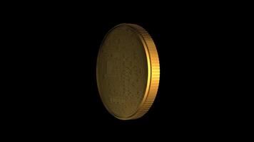 Bitcoin Cryptocurrency 3D Rotate Loop Gold Coin Animation video