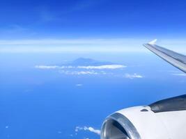 sky view from the airplane window. photo