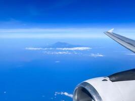 sky view from the airplane window. photo