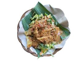 vegetables salad or pecel is authentic salad from indonesia photo