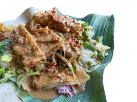 vegetables salad or pecel is authentic salad from indonesia photo