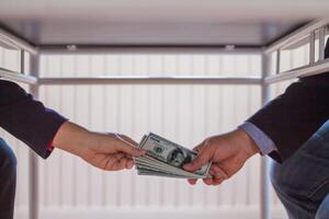 Blur image,corruption on officials in order to obtain items and projects that they want as an offense by giving money for corruption. idea of combating and preventing corruption by government official photo