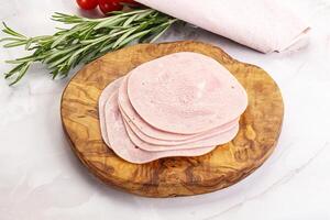 Sliced pork ham for sandwiches photo