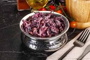 Coleslaw salad with cabbage and carrot photo