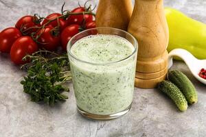 Fresh dietary detox cucumber smoothie photo