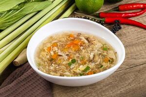 Asian gourmet crab soup with spices photo