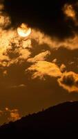 Time lapse vertical of dramatic sunset. video