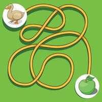 Layout for game labyrinth find a way duck illustration vector