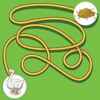 Layout for game labyrinth find a way goose illustration vector