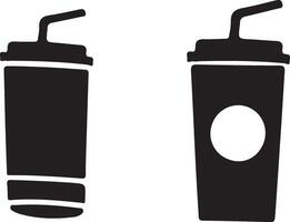 Minimalistic illustration of two takeout beverage cups vector