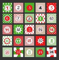 Christmas advent calendar with numbers and numbers vector