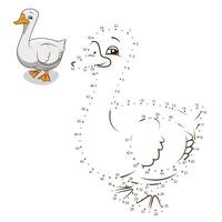 Connect the dots to draw game goose illustration vector