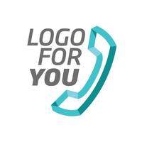 Phone logo minimalistic blue color illustration vector