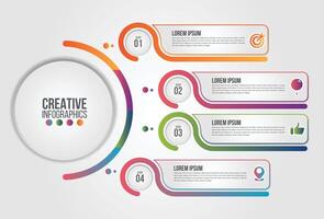 Business infographics element.Circle chart template Chart with 4 steps or options vector