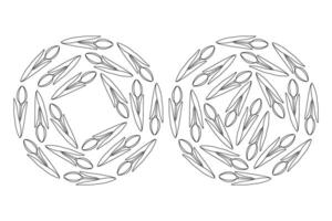 Outline tulips Circle Frame border and Round background texture. Card or lettering template idea Set. Isolated illustration Posters, leaflets, banner, brochures, price tags, label or web promo vector