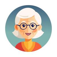 elder face with wrinkles vector